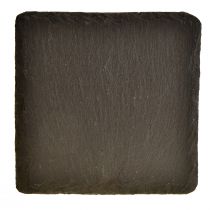 Artikel Natuurleisteen vierkante onderzetters zwart 10×10cm 6 st