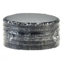 Artikel Natuurleisteen ronde onderzetters zwart Ø10cm 6 st