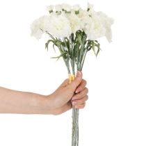 Artikel Boeket kunstmatige anjers, witte kunstbloemen, decoratie, 4 bossen