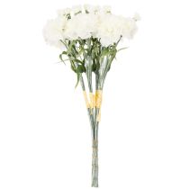 Artikel Boeket kunstmatige anjers, witte kunstbloemen, decoratie, 4 bossen