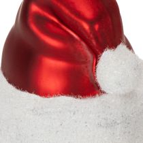 Artikel Kerstbal met kerstmuts van glas, 8 cm, 6 stuks