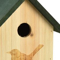 Artikel Nestkast pimpelmees vogelhuis hout naturel groen H20,5cm