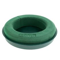 Artikel Steekschuim ring met schaal groen Ø30cm H4,5cm 2 st