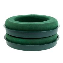 Artikel Steekschuim ring met schaal groen Ø30cm H4,5cm 2 st