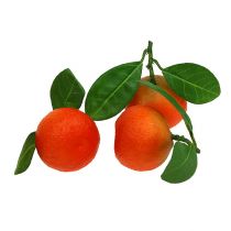 Oranje mini met blad 5cm 8st