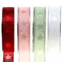 Organza lint met stermotief 25mm 15m