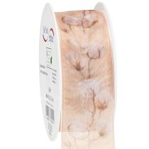 Artikel Organza lint katoen bloemen decoratief lint roze 40mm 15m