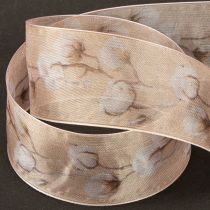 Artikel Organza lint katoen bloemen decoratief lint roze 40mm 15m