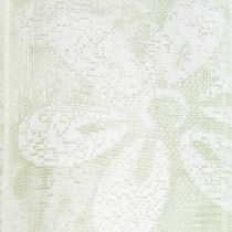 Artikel Organza lint, bloemenmotief, cadeaulint, groen, 25 mm, 18 m