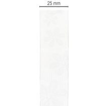Artikel Organza lint, bloemenmotief, cadeaulint, groen, 25 mm, 18 m