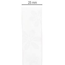 Artikel Organza lint, bloemen cadeaulint, roze, 25 mm, 18 m
