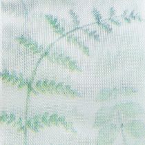Artikel Organza lint, chiffon lint, bladerrijke takken, groen, 40 mm, 15 m