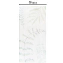 Artikel Organza lint, chiffon lint, bladerrijke takken, groen, 40 mm, 15 m