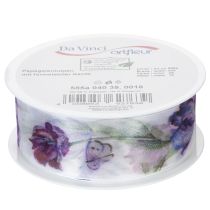 Artikel Organza lint, chiffon lint, papegaaitulpen, paars, 40 mm, 18 m