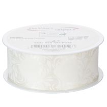 Artikel Organza lint, crèmekleurig, decoratief lint met hartjes, 40 mm breed, 15 m lang