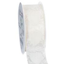 Artikel Organza lint, crèmekleurig, decoratief lint met hartjes, 40 mm breed, 15 m lang