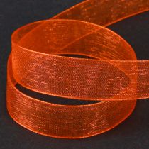 Artikel Organza lint cadeaulint oranje lint zelfkant 15mm 50m