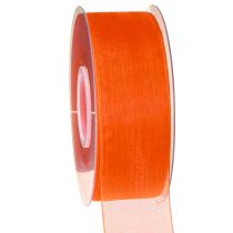 Artikel Organza lint cadeaulint oranje lint zelfkant 40mm 50m