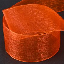 Artikel Organza lint cadeaulint oranje lint zelfkant 40mm 50m