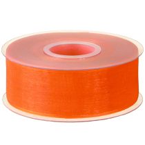 Artikel Organza lint cadeaulint oranje lint zelfkant 40mm 50m
