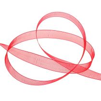 Organza lint met zelfkant 1.5cm 50m rood