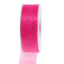 Artikel Organza lint met zelfkant 50m roze