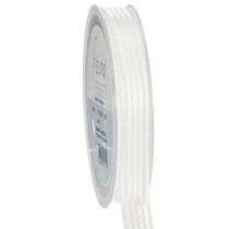 Artikel Organza lint met strepen, cadeaulint, wit, 15 mm, 20 m