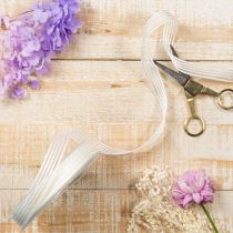 Artikel Organza lint met strepen, cadeaulint, wit, 15 mm, 20 m