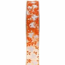 Artikel Organza lint vlinders 25mm Oranje deco lint cadeau lint 20m