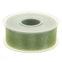 Artikel Organza lint groen cadeaulint zelfkant limoengroen 40mm 50m