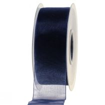 Artikel Organza lint cadeaulint donkerblauw lint blauw zelfkant 40mm 50m