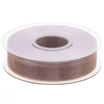 Artikel Organza lint cadeaulint beige lint zelfkant taupe 25mm 50m