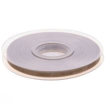 Artikel Organza lint cadeaulint beige lint geweven rand taupe 6mm 50m