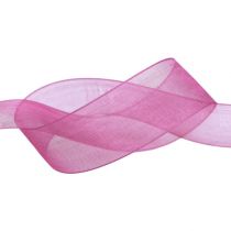 Organza lint aubergine 25mm 50m