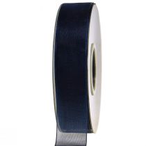 Artikel Organza lint cadeaulint donkerblauw lint blauw zelfkant 25mm 50m