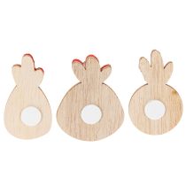 Artikel Houten kip met plakstippen, paasdecoratie, creatieve tafeldecoratie, landelijke stijl, 5 cm, 36 stuks