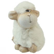 Artikel Paasdecoratie schapen keramiek decoratie Paascrème 9,5×6×9cm 4 st
