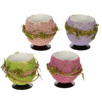 Artikel Decoratieve schaal in de vorm van een paasei voor lente- of paastafeldecoratie, 9 cm, 4 stuks