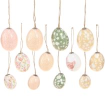 Artikel Paaseieren kunststof met kip groen bruin 3,5-5,5cm 24 st