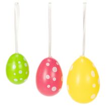 Artikel Paaseieren om op te hangen, diverse kleuren, 6 cm, 12 stuks