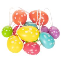 Artikel Paaseieren om op te hangen, diverse kleuren, 6 cm, 12 stuks