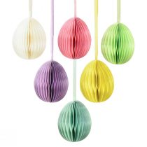 Artikel Paaseieren om op te hangen Honingraat Eieren Decoratie Kleurrijk 8cm 6 Stuks