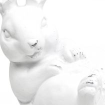 Paashaas vintage look konijn liggend wit keramiek 12,5×8×14cm