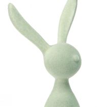 Artikel Paashaasdecoratie, zittende konijntjes, fluweelachtig, groen/bruin, 36 cm, 3 stuks