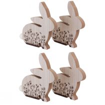 Artikel Paashazen houten konijntjes zitten naturel bruin 18,5×18cm 4 st