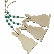 Artikel Paashazen om op te hangen, lentedecoratie, hanger, decoratieve konijntjes groen, wit 3 st