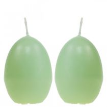 Paaskaarsen eivorm, eierkaarsen Pasen groen Ø4,5cm H6cm 6st