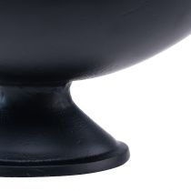 Artikel Ovale schaal zwart metalen onderstel gegoten look 30x16x14,5cm