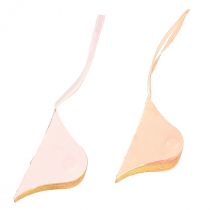 Artikel Kerstversiering van papier, vintage roze abrikoos, Ø8cm, set van 4