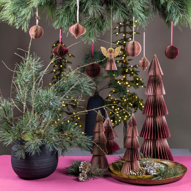 Artikel Papieren kerstboom Papieren kerstboom Bordeaux H60cm